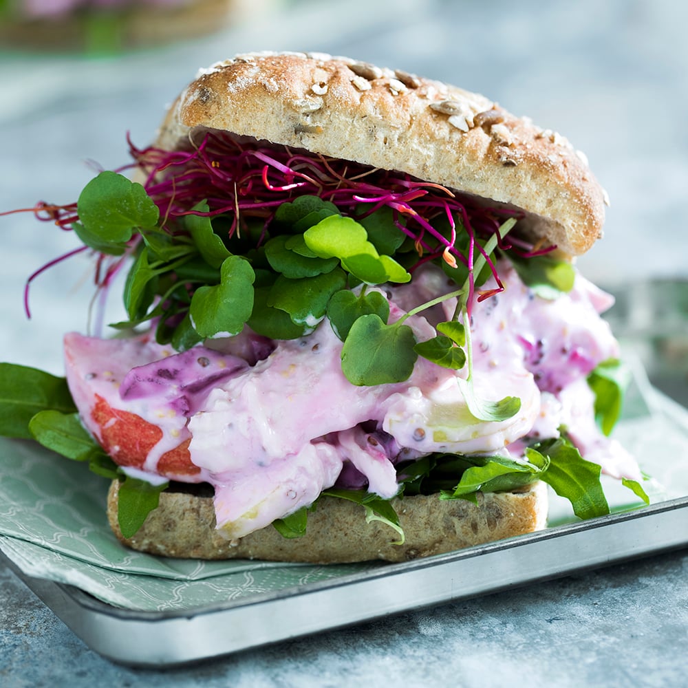 Pink kyllingesandwich